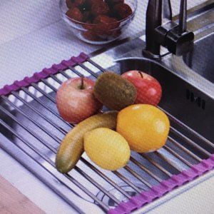 Over Sink Dish/ Drying Rack- Roll Up- Stainless